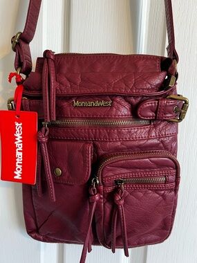 Montana West Women's Burgundy Crossbody Bag